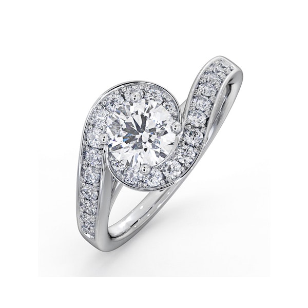 Anais GIA Diamond Engagement Halo Ring Platinum 1.05CT G/SI1 - Image 1