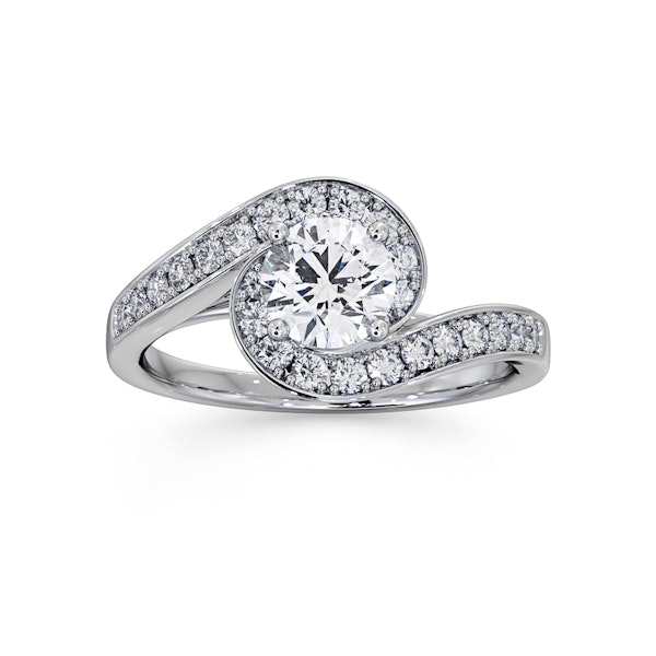 Anais GIA Diamond Engagement Halo Ring Platinum 1.05CT G/VS2 - Image 3