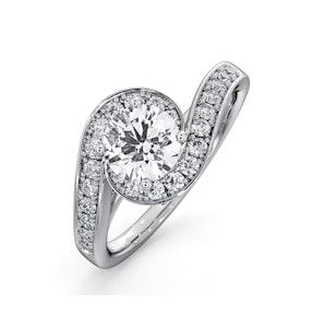 Anais GIA Diamond Engagement Halo Ring 18KW Gold 1.28CT G/SI2