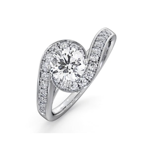 Anais GIA Diamond Engagement Halo Ring Platinum 1.28CT G/SI1
