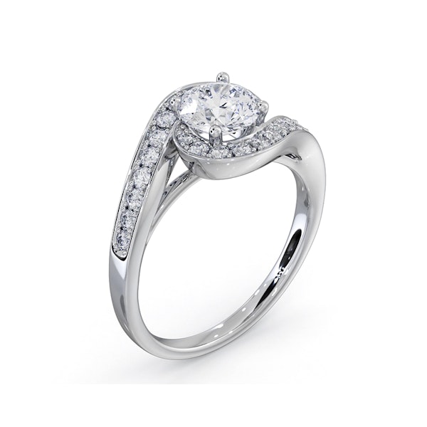 Anais GIA Diamond Engagement Halo Ring Platinum 1.28CT G/VS1 - Image 4