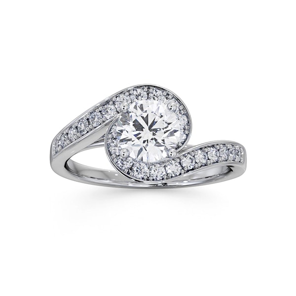 Anais GIA Diamond Engagement Halo Ring Platinum 1.28CT G/SI1 - Image 3