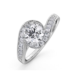 Anais GIA Diamond Engagement Halo Ring 18KW Gold 1.38CT G/SI1