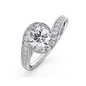 Anais GIA Diamond Engagement Halo Ring 18KW Gold 1.38CT G/SI2