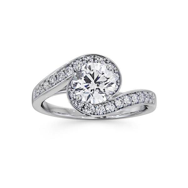 Anais GIA Diamond Engagement Halo Ring Platinum 1.38CT G/VS2 - Image 3
