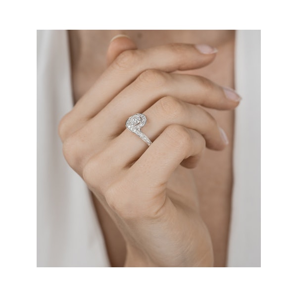 Anais Diamond Engagement Halo Ring 18KW Gold 0.82CT G/VS2 - Image 2