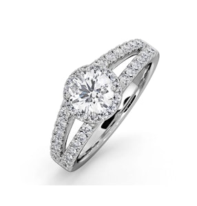 Carly GIA Diamond Engagement Side Stone Ring 18KW Gold 1.23CT G/SI1