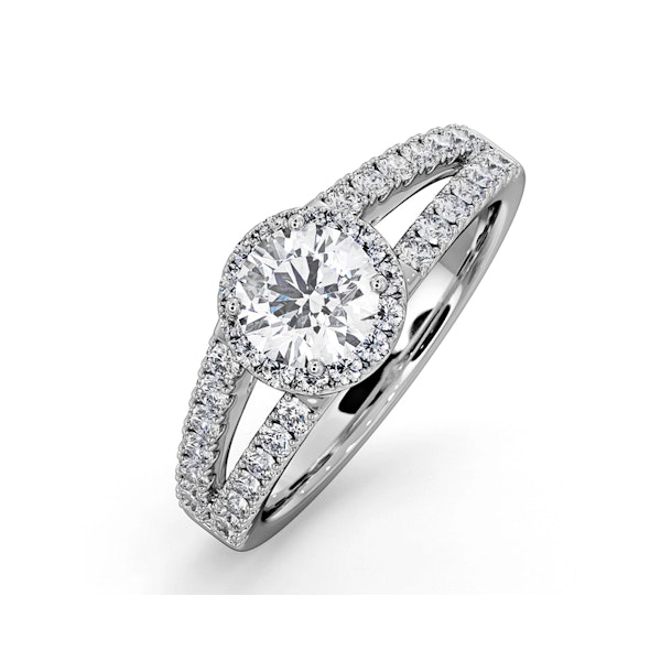 Carly GIA Diamond Engagement Side Stone Ring Platinum 1.23CT G/SI1 - Image 1