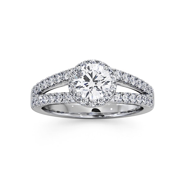 Carly GIA Diamond Engagement Side Stone Ring Platinum 1.23CT G/SI2 - Image 3