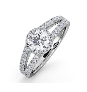 Carly GIA Diamond Engagement Side Stone Ring 18KW Gold 1.48CT G/VS1