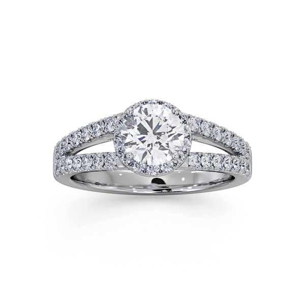 Carly GIA Diamond Engagement Side Stone Ring Platinum 1.48CT G/SI1 - Image 3