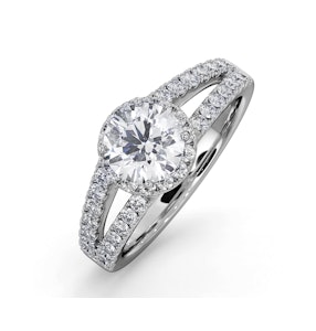 Carly GIA Diamond Engagement Side Stone Ring 18KW Gold 1.58CT G/VS2