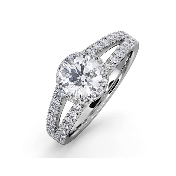 Carly GIA Diamond Engagement Side Stone Ring Platinum 1.58CT G/SI2 - Image 1