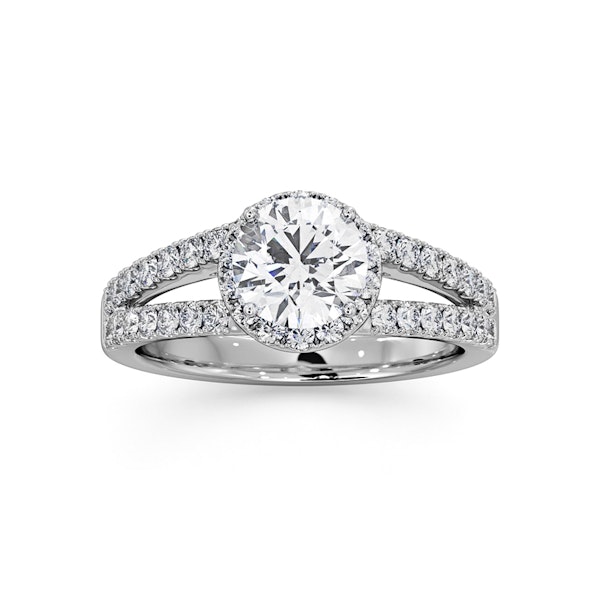 Carly Diamond Engagement Side Stone Ring Platinum 0.98CT G/SI1 - Image 3