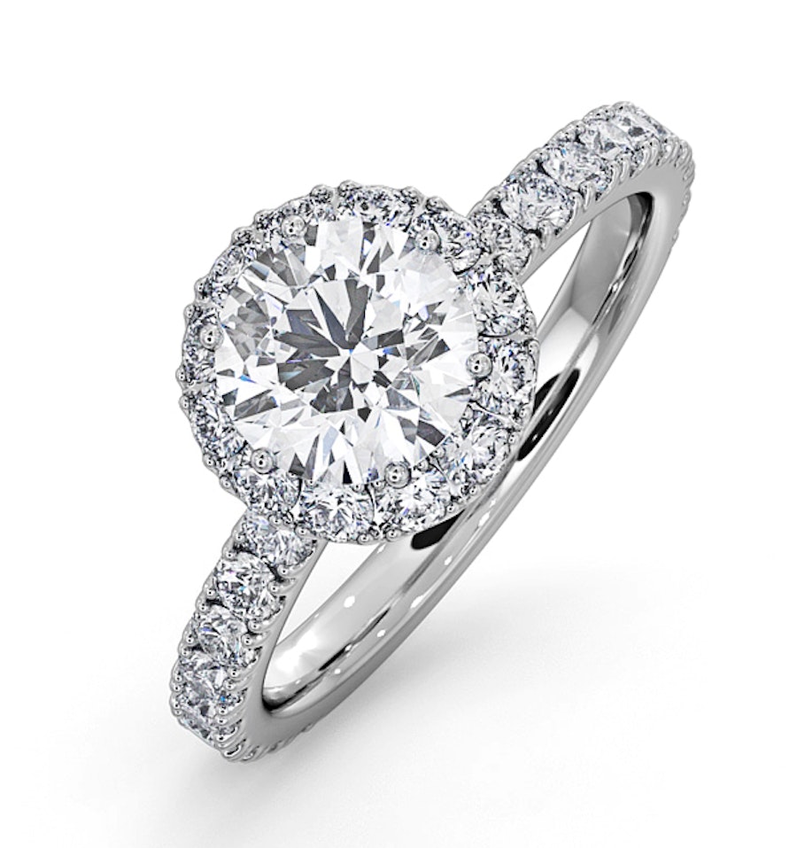 Alessandra Lab Diamond Engagement Ring Platinum 2.60CT G/VS1 Item
