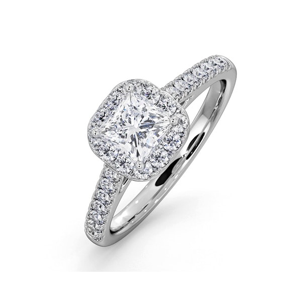 Roxy GIA Diamond Engagement Side Stone Ring in 18KW Gold 1.22CT G/SI2 - Image 1