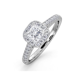 Roxy GIA Diamond Engagement Side Stone Ring in 18KW Gold 1.22CT G/VS1