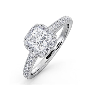 Roxy GIA Diamond Engagement Side Stone Ring in 18KW Gold 1.48CT G/VS2