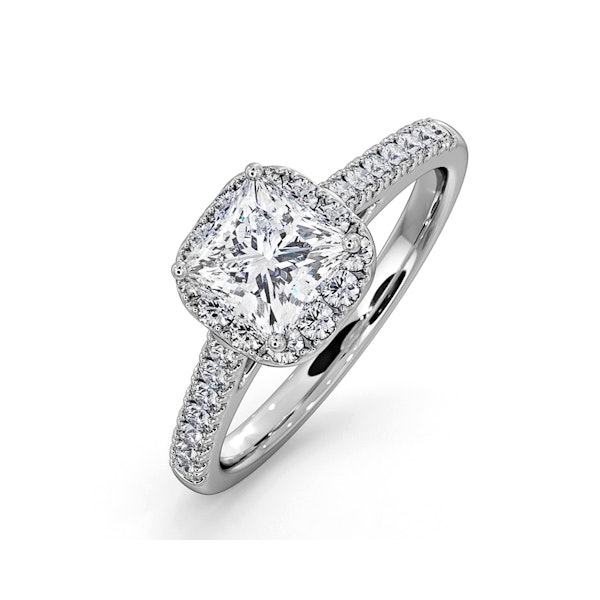Roxy GIA Diamond Engagement Side Stone Ring 18KW Gold 1.58CT G/VS2 - Image 1