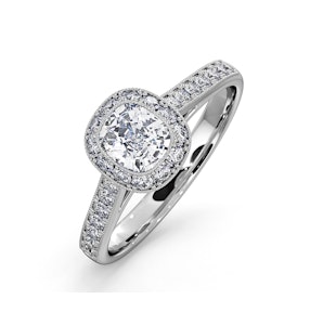 Danielle GIA Diamond Engagement Side Stone Ring in Platinum 1CT G/SI1 - Size U