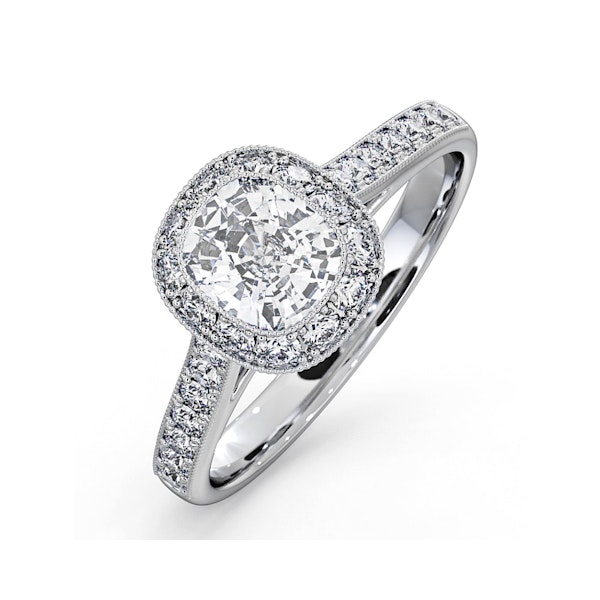 Danielle GIA Diamond Engagement Side Stone Ring 18KW Gold 1.50CT G/VS2 - Image 1