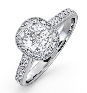 Danielle GIA Diamond Engagement Side Stone Ring Platinum 1.50CT G/VS1