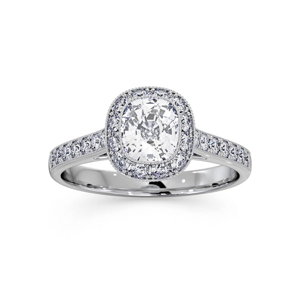 Danielle GIA Diamond Engagement Side Stone Ring Platinum 1.50CT G/SI1 - Image 3