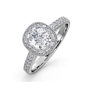 Danielle Lab Diamond Engagement Side Stone Ring Platinum 2.10CT F/VS1