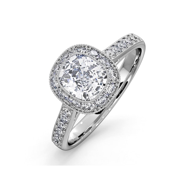 Danielle Lab Diamond Engagement Side Stone Ring Platinum 2.10CT F/VS1 - Image 1