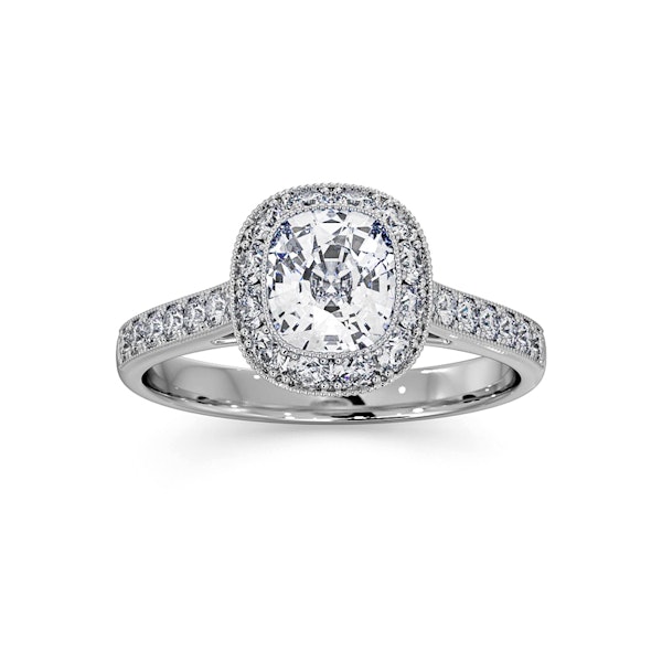 Danielle Lab Diamond Engagement Side Stone Ring Platinum 2.10CT F/VS1 - Image 3