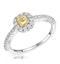 Alicia Yellow Diamond Halo Engagement Ring 0.55ct in 18K White Gold - image 1