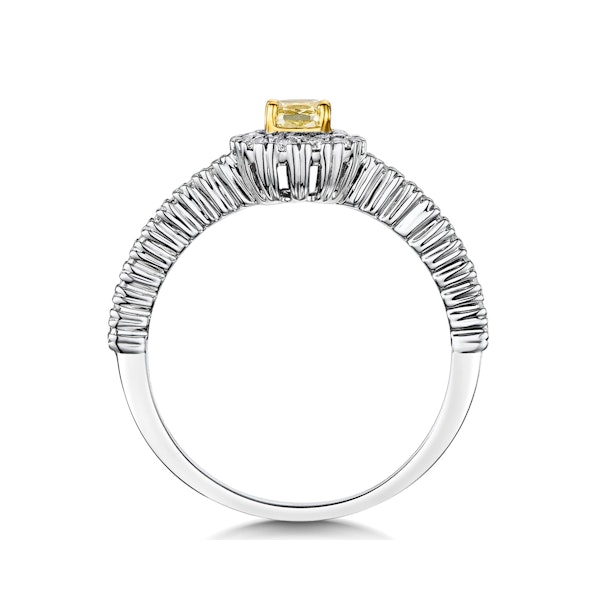 Alicia Yellow Diamond Halo Engagement Ring 0.55ct in 18K White Gold - Image 3
