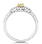 Isabella Yellow Diamond Halo Engagement Ring 0.53ct in 18K White Gold - image 3