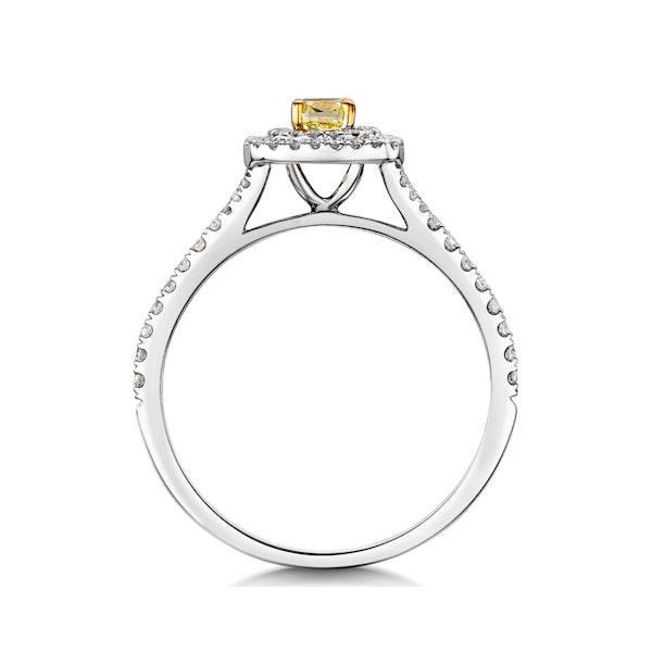 Natasha Yellow Diamond Halo Engagement Ring 0.53ct 18K White Gold - Image 3