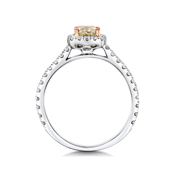 Katarin Yellow Diamond Halo Engagement Ring 1.08ct Platinum - Image 3