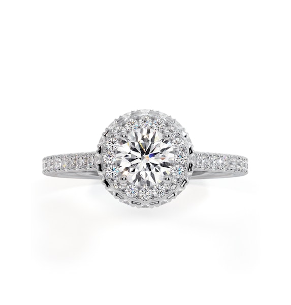 Valerie Diamond Halo Engagement Ring in Platinum 1.10ct G/VS1 - Image 2