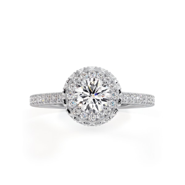 Valerie Diamond Halo Engagement Ring 18K White Gold 1.10ct G/VS2 - Image 2