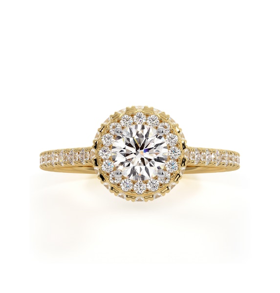 Valerie Diamond Halo Engagement Ring in 18K Gold 1.10ct G/SI2 - Image 2