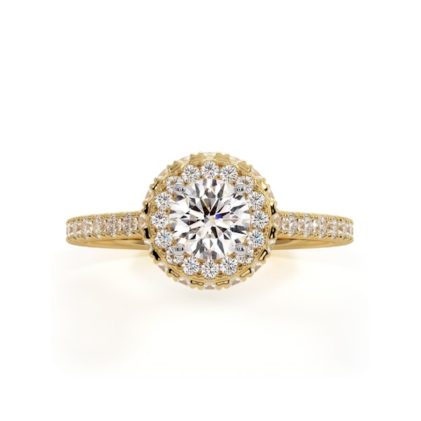 Valerie Diamond Halo Engagement Ring in 18K Gold 1.10ct G/VS1 - Image 2
