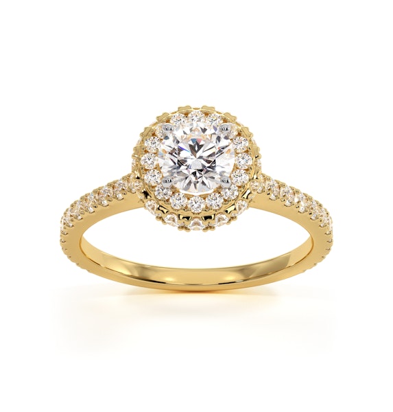 Valerie Diamond Halo Engagement Ring in 18K Gold 1.10ct G/SI2 - Image 3
