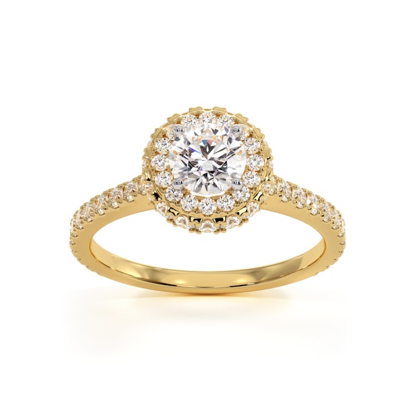 Valerie Diamond Halo Engagement Ring in 18K Gold 1.10ct G/SI1 - Image 3