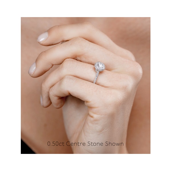 Valerie Diamond Halo Engagement Ring 18K White Gold 1.10ct G/VS2 - Image 4
