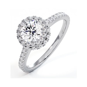 Valerie GIA Diamond Halo Engagement Ring 18K White Gold 1.40ct G/VS1