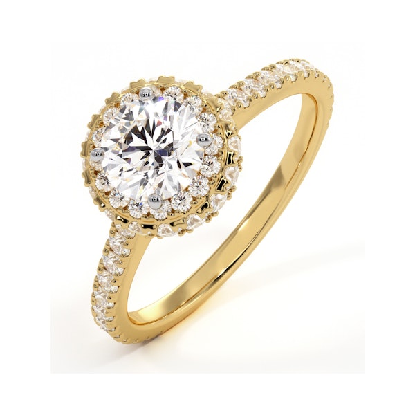 Valerie GIA Diamond Halo Engagement Ring in 18K Gold 1.40ct G/VS2 - Image 1