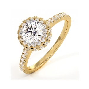 Valerie GIA Diamond Halo Engagement Ring in 18K Gold 1.40ct G/VS2