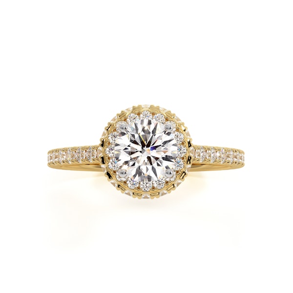 Valerie GIA Diamond Halo Engagement Ring in 18K Gold 1.40ct G/VS1 - Image 2
