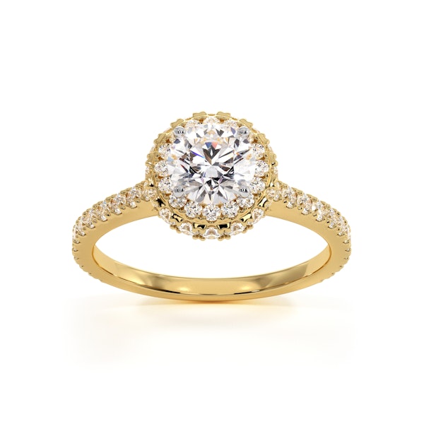 Valerie GIA Diamond Halo Engagement Ring in 18K Gold 1.40ct G/SI1 - Image 3
