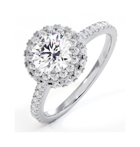 Valerie GIA Diamond Halo Engagement Ring 18K White Gold 1.60ct G/VS1