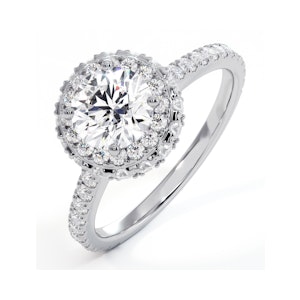 Valerie GIA Diamond Halo Engagement Ring 18K White Gold 1.60ct G/SI2