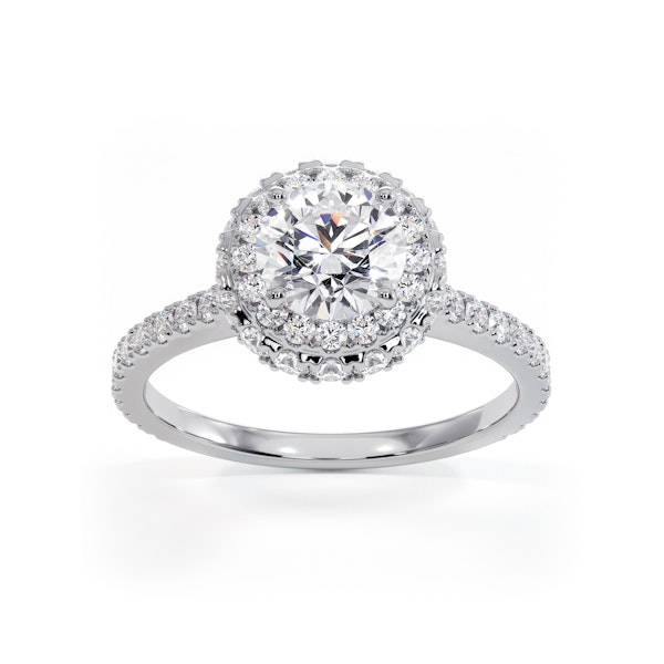 Valerie GIA Diamond Halo Engagement Ring 18K White Gold 1.60ct G/VS2 - Image 3